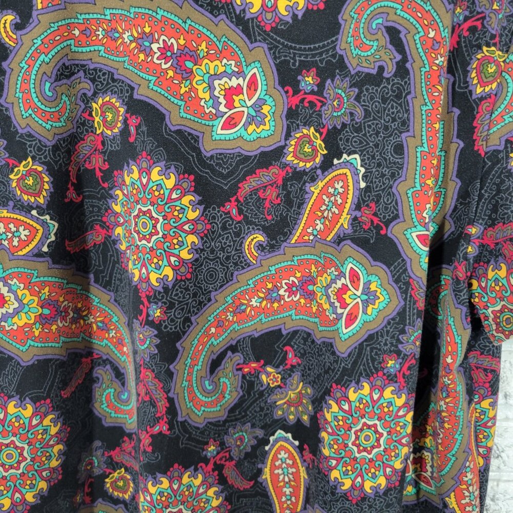 LuLaRoe 3XL Asymmetric Tunic Tee Paisley Multi-Color Plus Size Top PAI46E - Picture 6 of 9